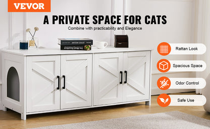 Cat Litter Box Enclosure for 2 Cats